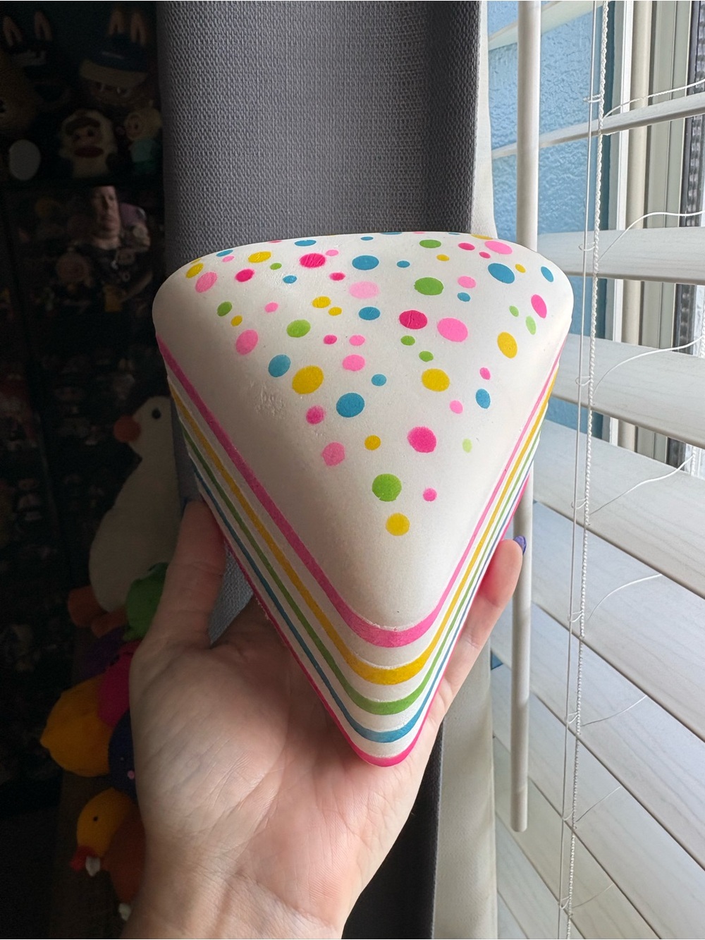 Foam rainbow cake slice squishy